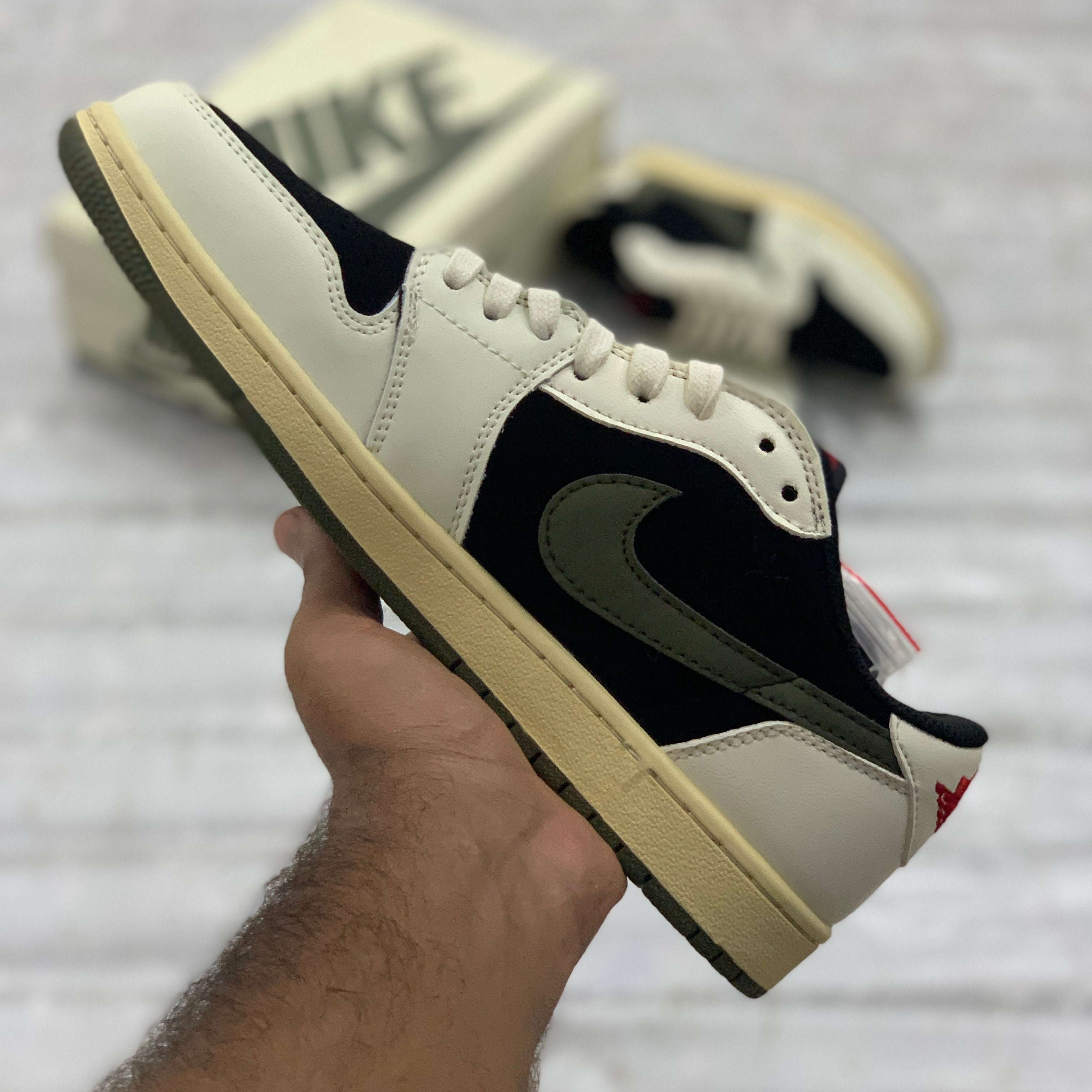AJ-1 Lows Travis Scott (Olive)- Premium Batch