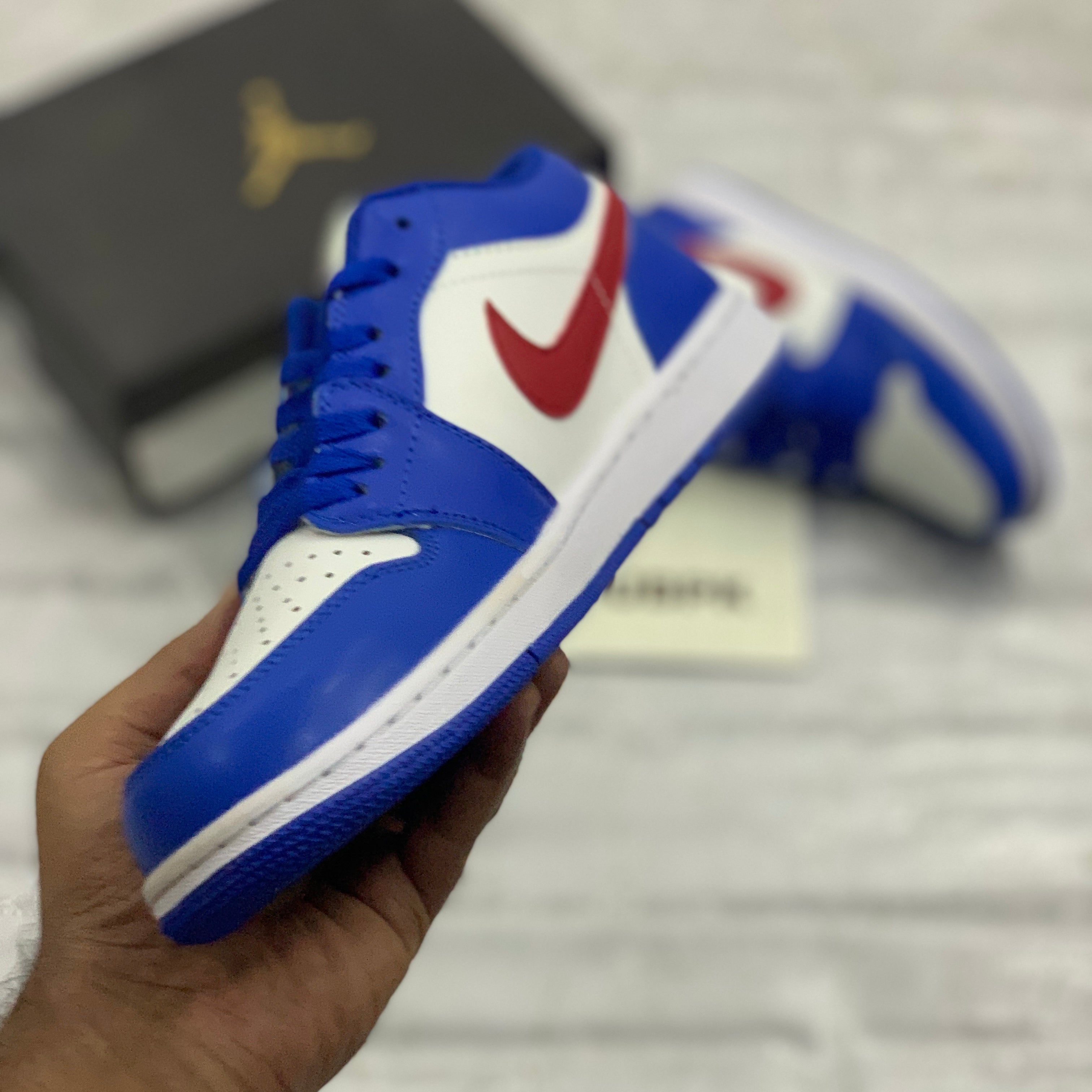 AJ-1 Lows (Sportt Blue GYM Red)- Premium Batch