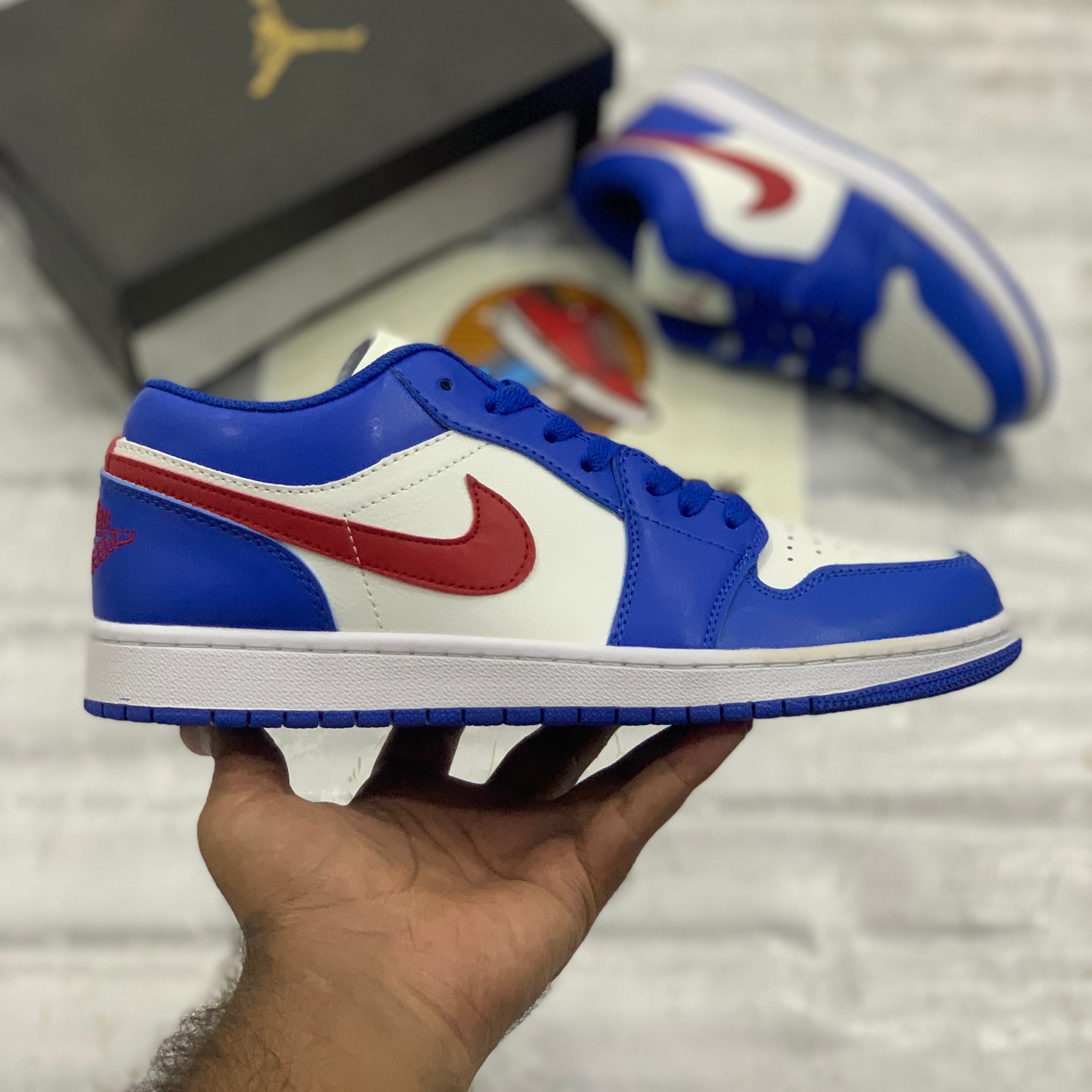 AJ-1 Lows (Sportt Blue GYM Red)- Premium Batch