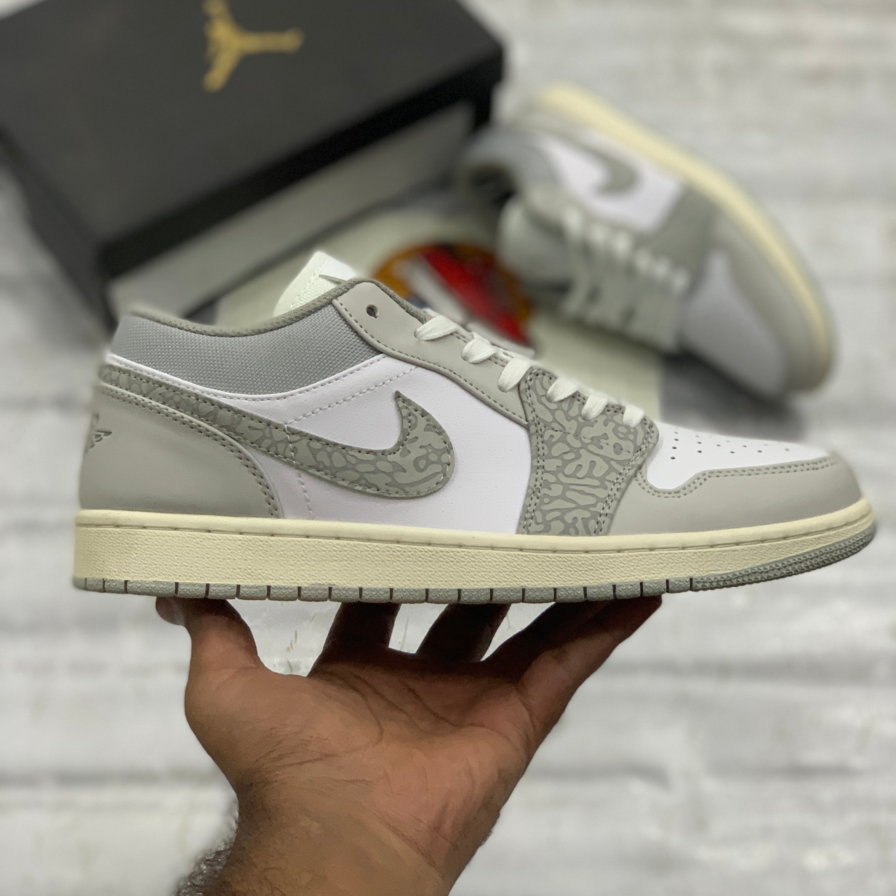 AJ-1 Lows (PRM Smoke Grey Elephaant)- Premium Batch