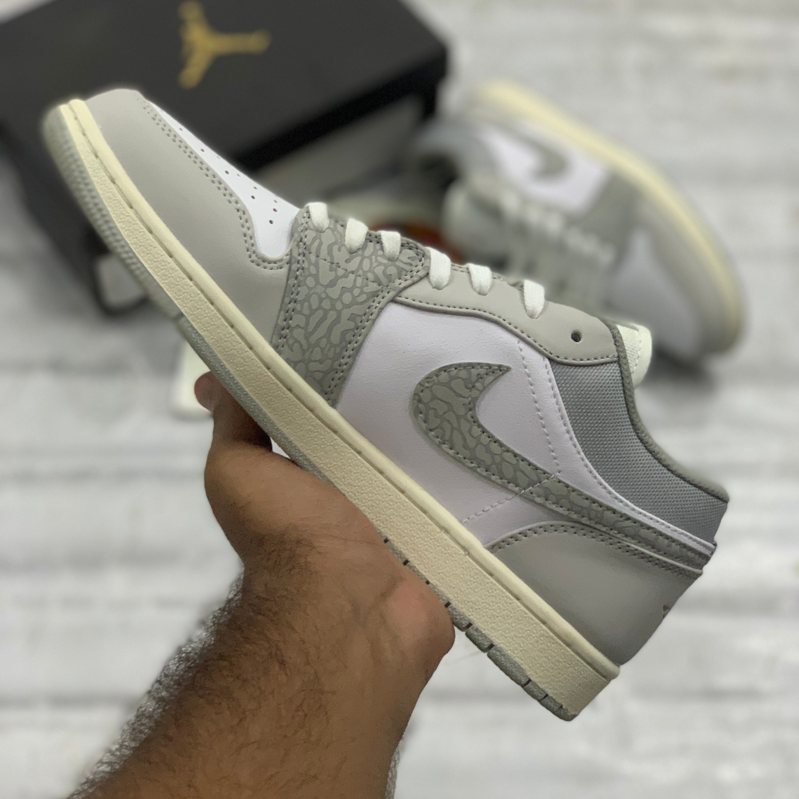 AJ-1 Lows (PRM Smoke Grey Elephaant)- Premium Batch
