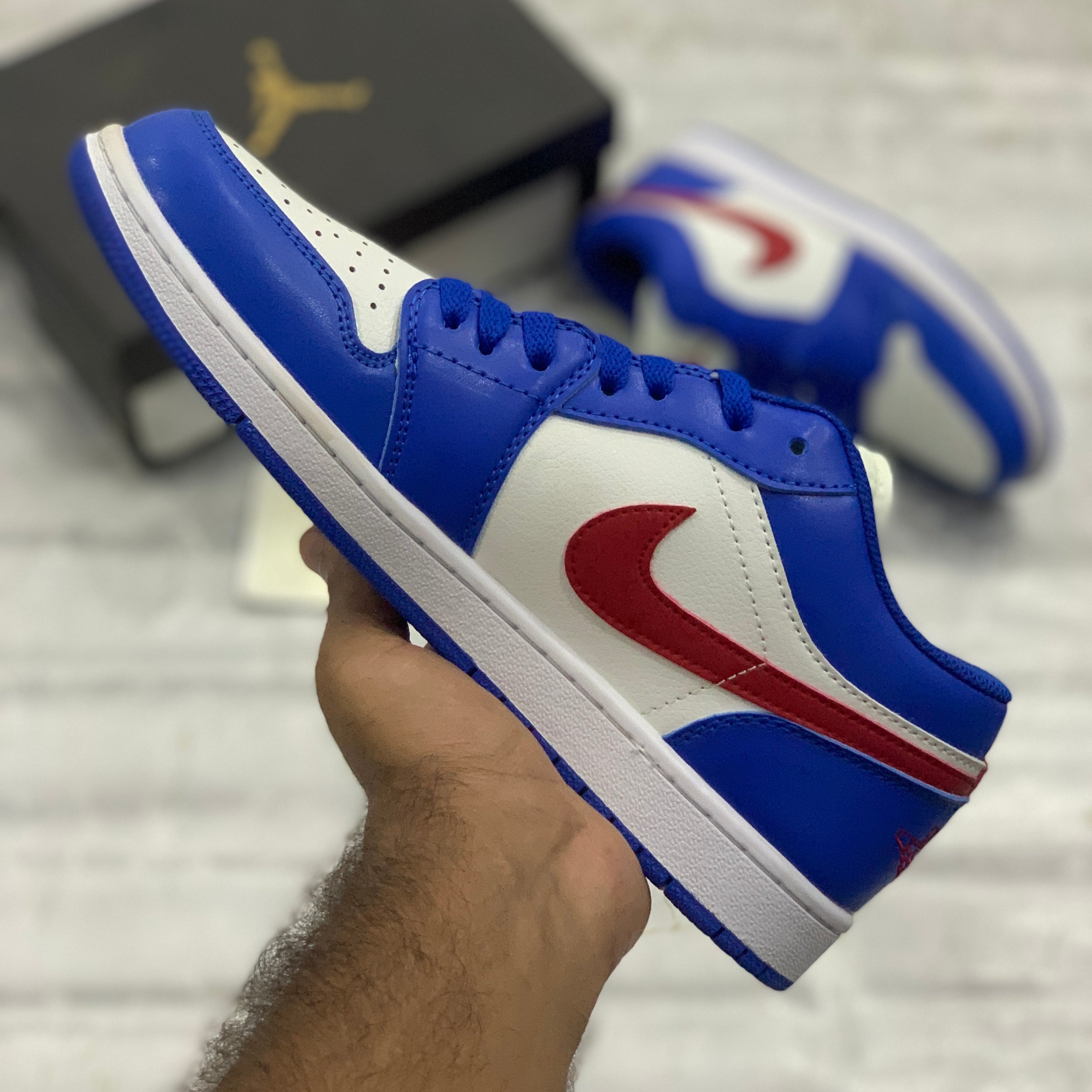 AJ-1 Lows (Sportt Blue GYM Red)- Premium Batch