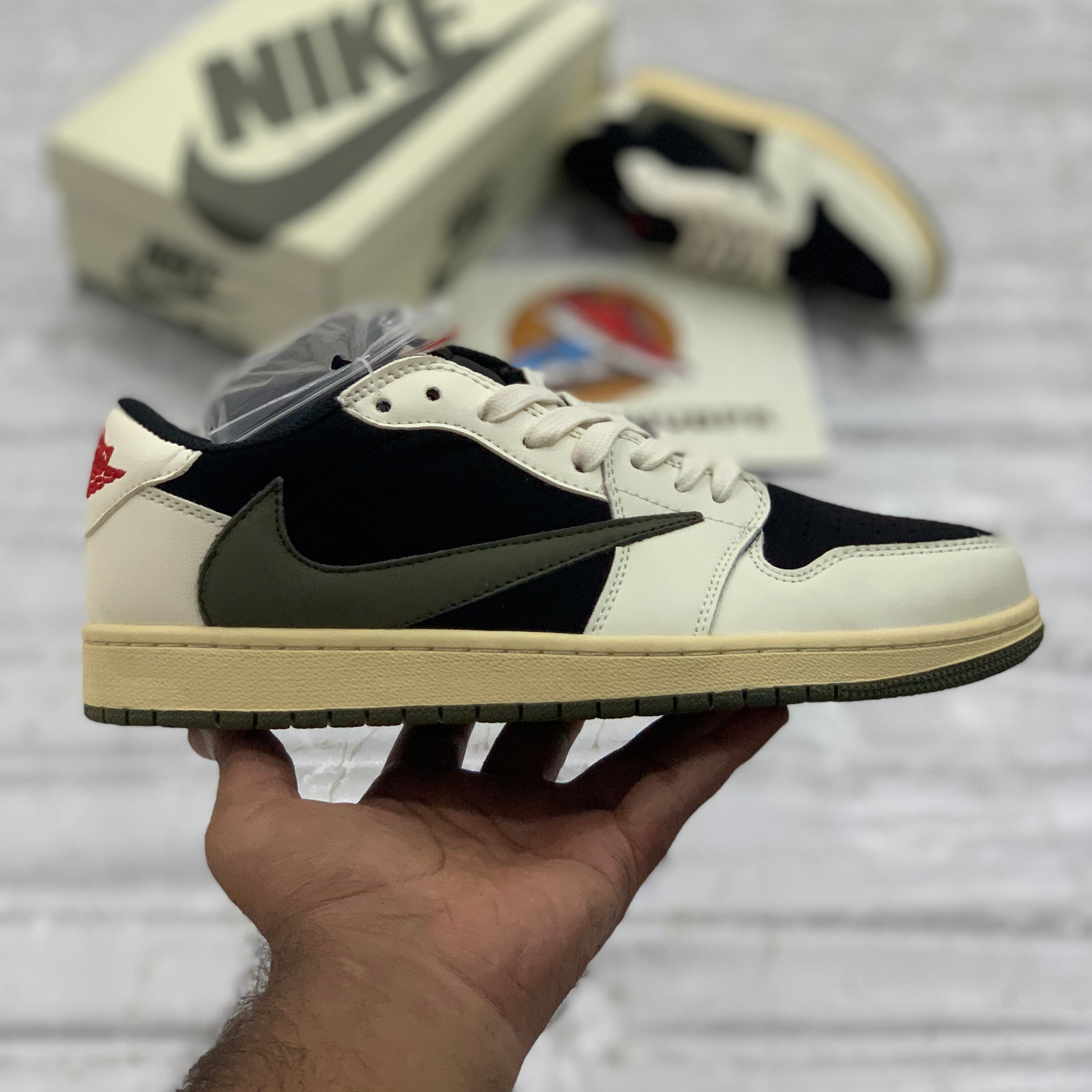 AJ-1 Lows Travis Scott (Olive)- Premium Batch