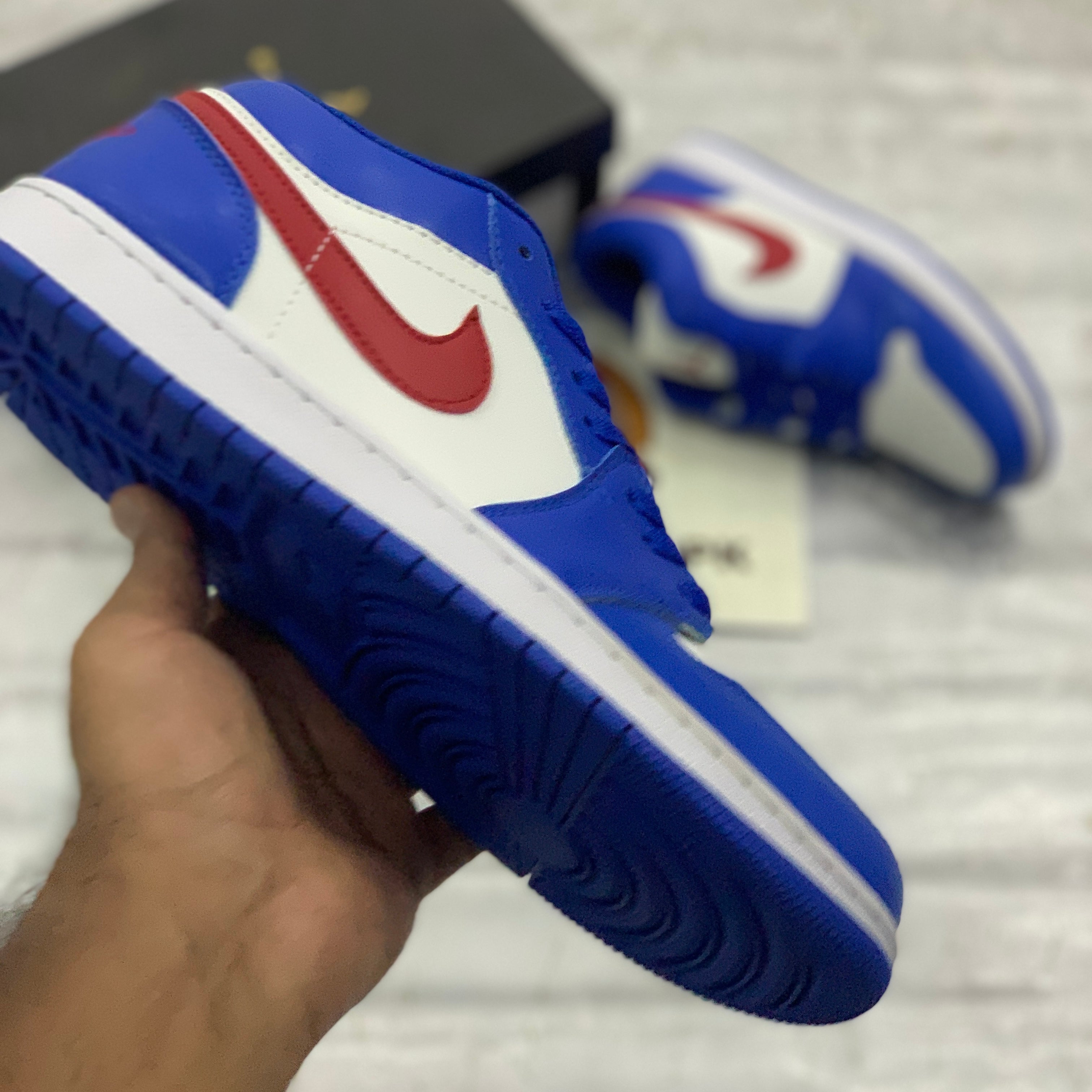 AJ-1 Lows (Sportt Blue GYM Red)- Premium Batch