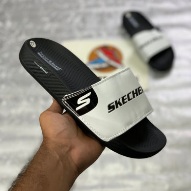 Skechers Hyperrbursst Recovery Logo Slide “Black White”