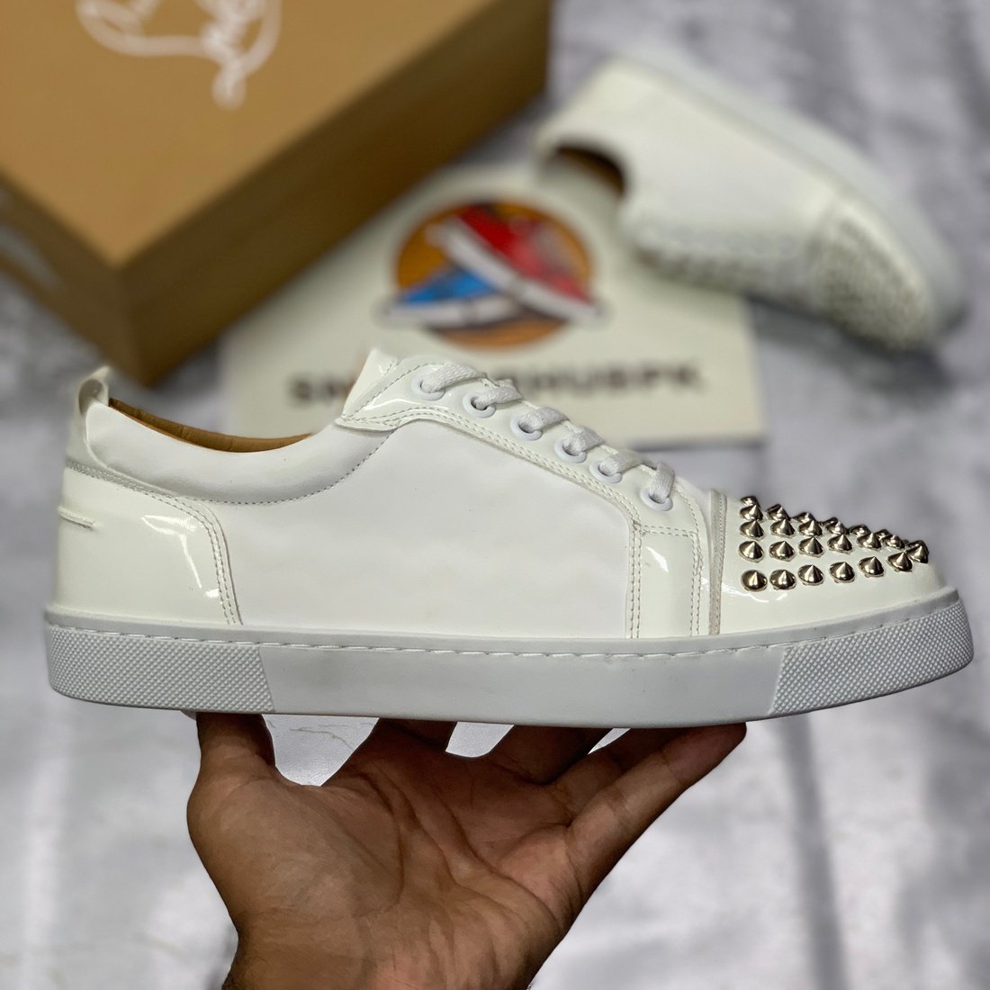 LB Jr Spiked Lows "White Silver"