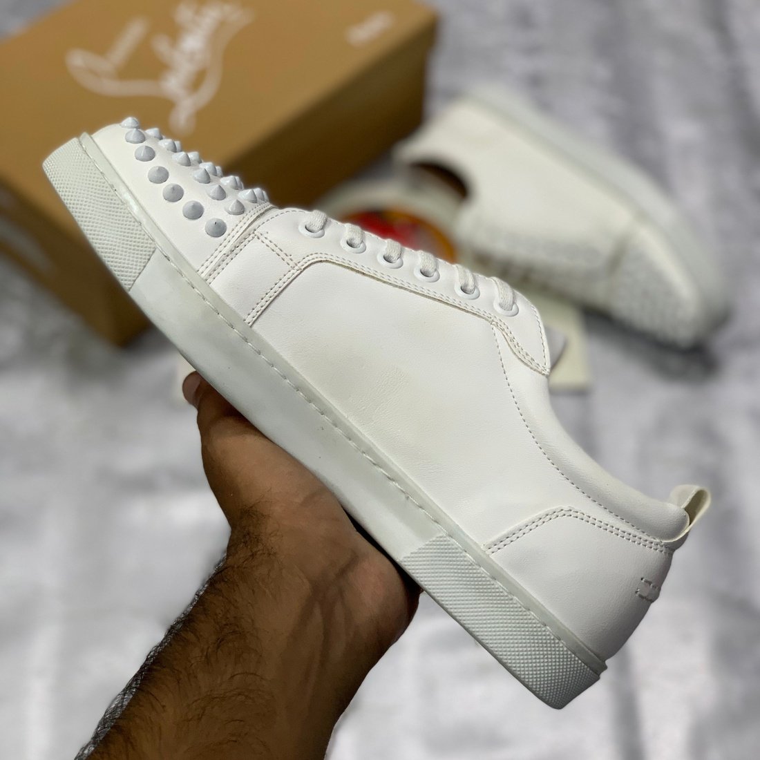 LB Jr Spiked Lows "All White"