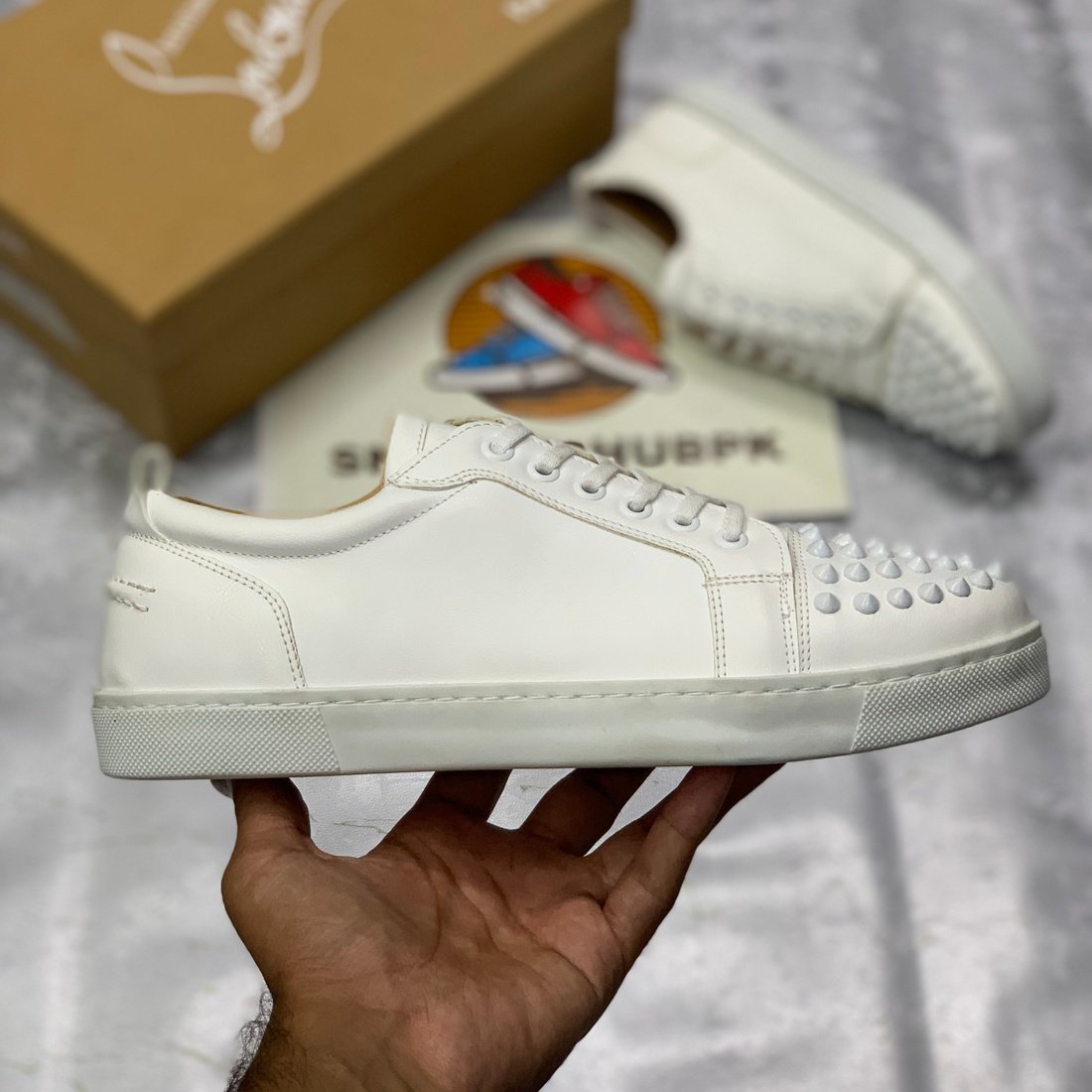LB Jr Spiked Lows "All White"