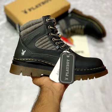 PBB Leather Boots (Charcoal) Premium Batch